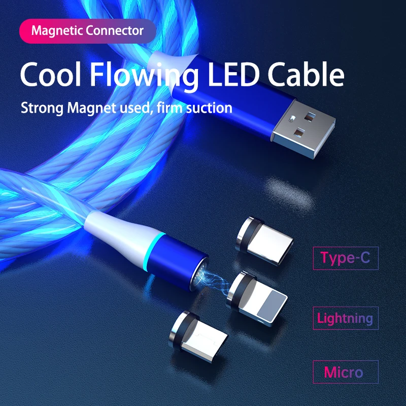 CFT-M258 3A LED Magnetic Charging Cable with Flowing LED fast charging and data transfer, Red/white/blue/green
CFT-M258 3A LED Magnetic Charging Cable with Flowing LED fast charging and data transfer, Red/white/blue/green