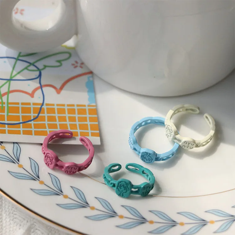 Hot Sale Japanese and Korean Style Sweet Girl Cartoon Colorful Alloy Ring Blue Pink Green Fashion Adjustable Rings for Girls, Green, blue, pink, white
Hot Sale Japanese and Korean Style Sweet Girl Cartoon Colorful Alloy Ring Blue Pink Green Fashion Adjustable Rings for Girls, Green, blue, pink, white