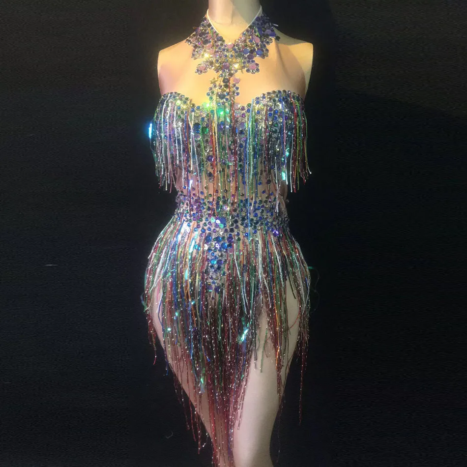 Novance Y1049 Colorful Fringes Rhinestones Bodysuit Stage Dance Birthday outfit Costume ClubWear Singer Show Party Women Clothes
Novance Y1049 Colorful Fringes Rhinestones Bodysuit Stage Dance Birthday outfit Costume ClubWear Singer Show Party Women Clothes