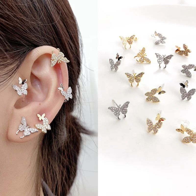 New Fashion Cute Rhinestone Gold Color Butterfly Stud Earrings For Women No Piercing Cartilage Earring Gifts, Gold color,silver color
New Fashion Cute Rhinestone Gold Color Butterfly Stud Earrings For Women No Piercing Cartilage Earring Gifts, Gold color,silver color