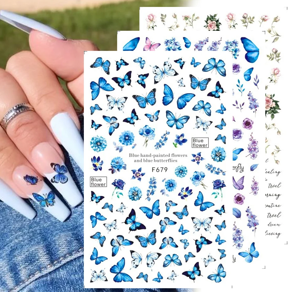 Missbloom New Butterfly Nail Stickers Flower Adhesive Sliders Blue Red Yellow Butterfly Nail Stickers & Decals, Colorful
Missbloom New Butterfly Nail Stickers Flower Adhesive Sliders Blue Red Yellow Butterfly Nail Stickers & Decals, Colorful