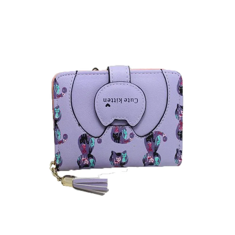 Ladies Short PU Leather Cartoon Cute Cat Tassel Zipper Buckle Contrast Wallet Coin Purse Female Card Holder Money Bag
Ladies Short PU Leather Cartoon Cute Cat Tassel Zipper Buckle Contrast Wallet Coin Purse Female Card Holder Money Bag