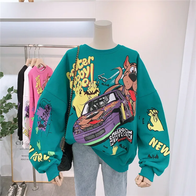 2021 Funny Autumn Women Hoodies Cartoon Full Print Sweatshirt Oversized Streetwear Hip Hop Cool Pullover Tops Sweatshirts, White, gray, green, rose red
2021 Funny Autumn Women Hoodies Cartoon Full Print Sweatshirt Oversized Streetwear Hip Hop Cool Pullover Tops Sweatshirts, White, gray, green, rose red