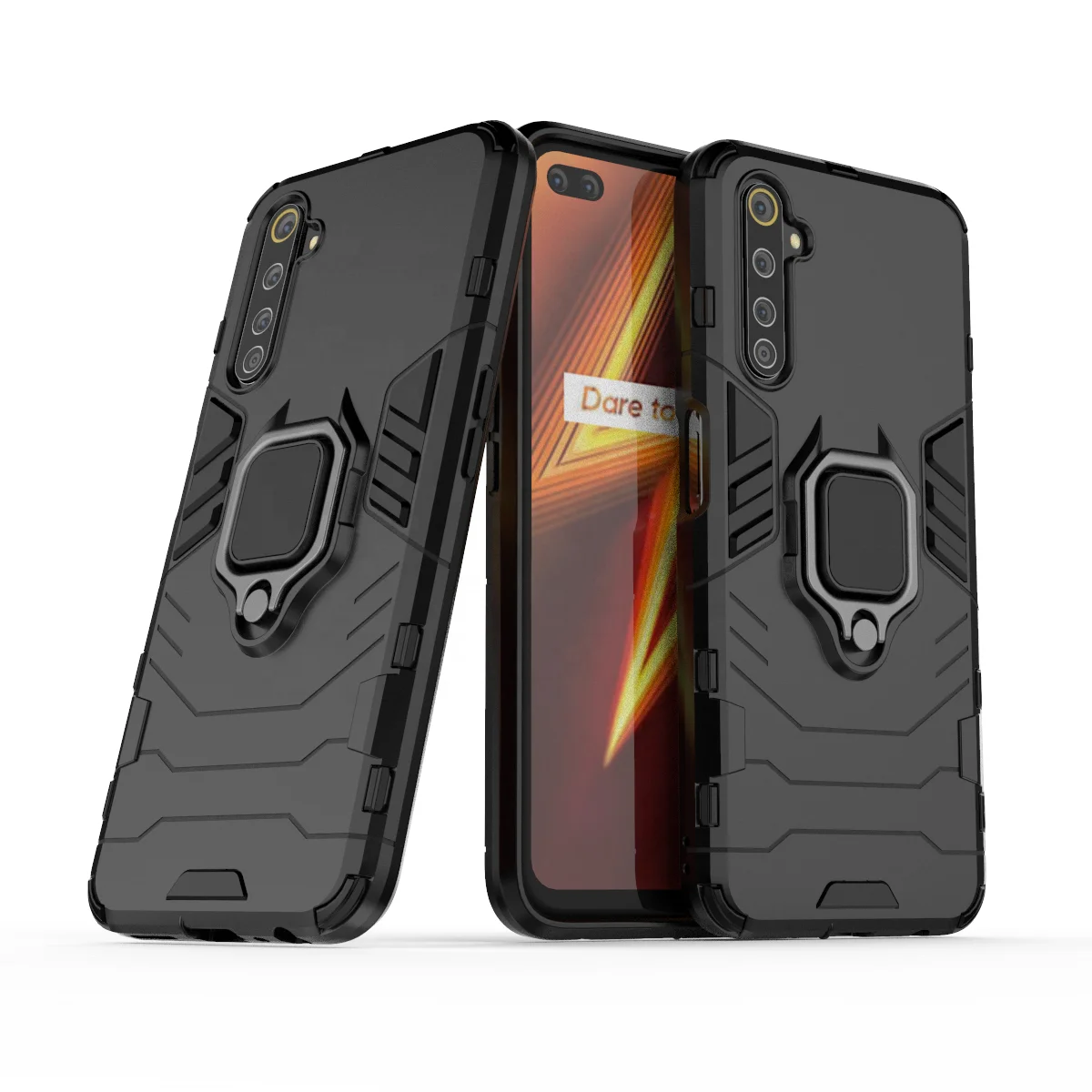 2 in 1 phone cases heavy duty Hybrid ring Shockproof back case For Oppo realme6, Multi-color, can be customized
2 in 1 phone cases heavy duty Hybrid ring Shockproof back case For Oppo realme6, Multi-color, can be customized