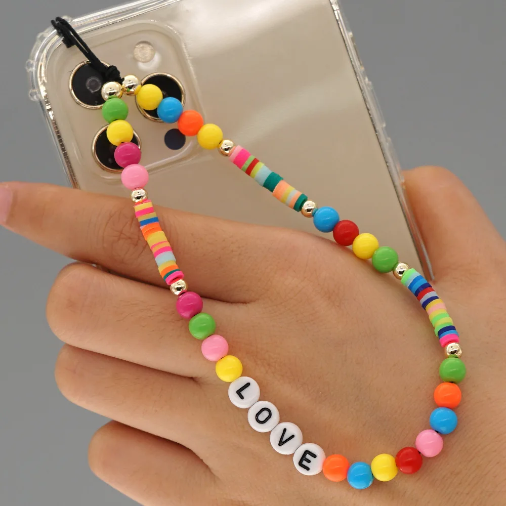 2021 smiley face acrylic pearl phone strap lanyard rainbow beaded phone chain handmade summer beach phone cords
2021 smiley face acrylic pearl phone strap lanyard rainbow beaded phone chain handmade summer beach phone cords