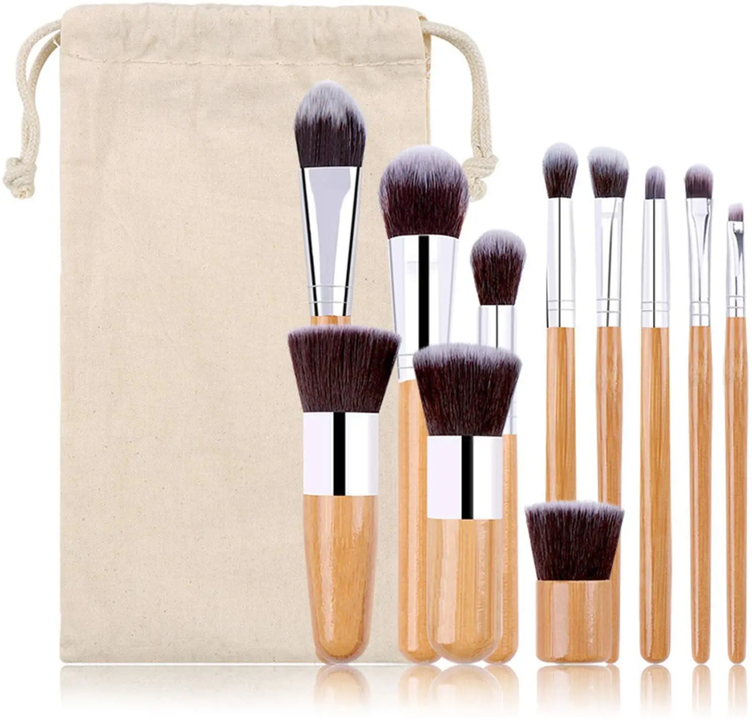 11 Bamboo Handle Makeup Brush Tool Portable Set Concealer Beauty Makeup Complete Combination Send Linen Bag Makeup Brush, Nature color
11 Bamboo Handle Makeup Brush Tool Portable Set Concealer Beauty Makeup Complete Combination Send Linen Bag Makeup Brush, Nature color