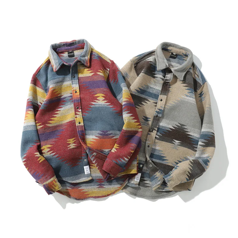 2022 custom Shirts Men Vintage Woolen Leisure Pattern Dress Casual Shirt Men Size M-2xl Streetwear Flannel Shirts
2022 custom Shirts Men Vintage Woolen Leisure Pattern Dress Casual Shirt Men Size M-2xl Streetwear Flannel Shirts