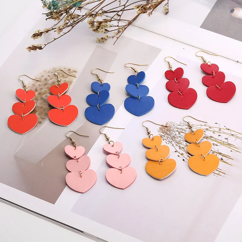 Trend PU Leather Long Drop Earrings Female Wedding Heart Pendant Earrings Fashion Korean Jewelry Earrings, As picture
Trend PU Leather Long Drop Earrings Female Wedding Heart Pendant Earrings Fashion Korean Jewelry Earrings, As picture
