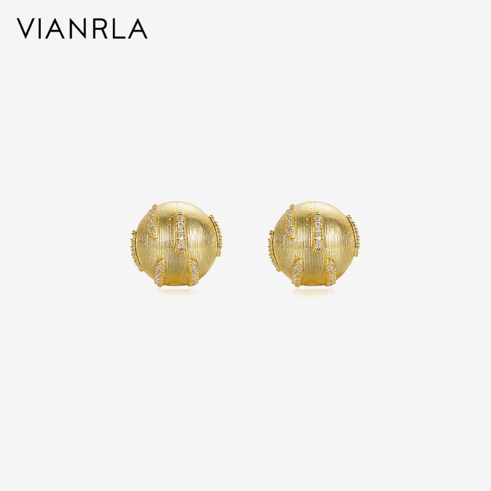 VIANRLA 18K Gold Earring Jewelry Zircon Ball Shape Earrings Fashion Women's Jewelry Laser Custom Logo
VIANRLA 18K Gold Earring Jewelry Zircon Ball Shape Earrings Fashion Women's Jewelry Laser Custom Logo