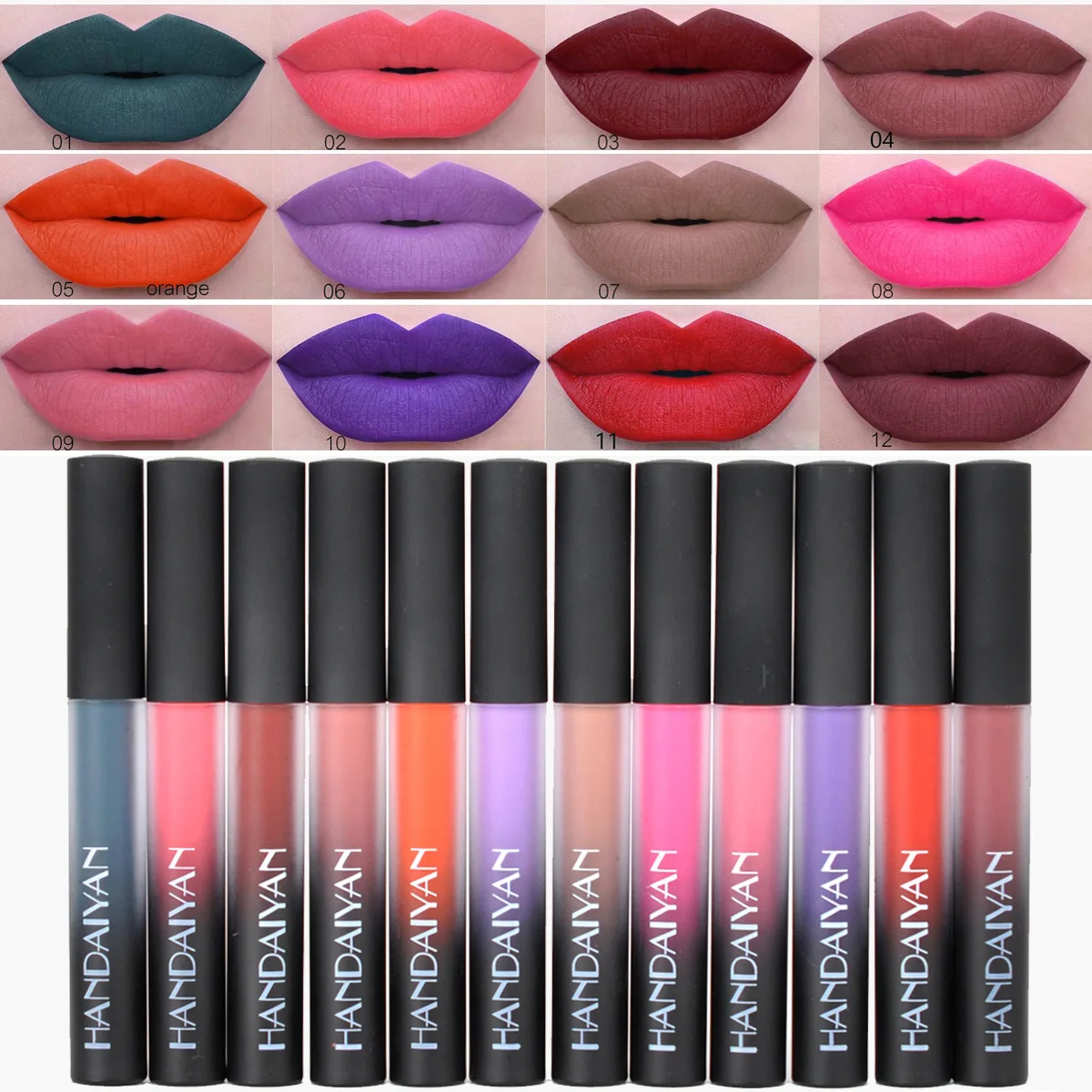 Private label 12 color matte velvet matte lip gloss lip glaze liquid mat lipstick waterproof and durable can be customized
Private label 12 color matte velvet matte lip gloss lip glaze liquid mat lipstick waterproof and durable can be customized