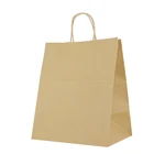 Take Away Packaging Bag Fast Food Paper Bag With Twist Handle