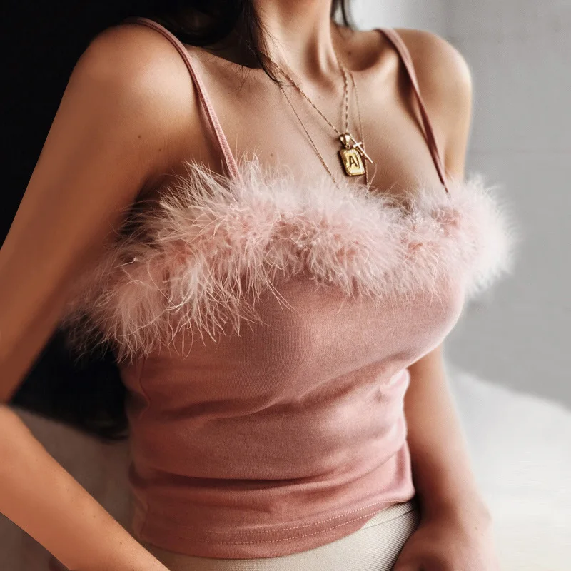 2021 New Women's Casual Solid Color Sexy Fluff Tank Top Crop Top Ladies Sleeveless Women Tops
2021 New Women's Casual Solid Color Sexy Fluff Tank Top Crop Top Ladies Sleeveless Women Tops