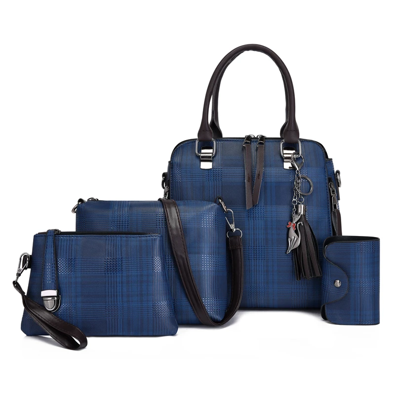 Fashion branded high quality price pu lady bags leather women luxury 4pcs big handbags set, Brown/black/gray/blue/red 
Fashion branded high quality price pu lady bags leather women luxury 4pcs big handbags set, Brown/black/gray/blue/red