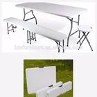 6ft plastic folding table and bench set wholesale from China