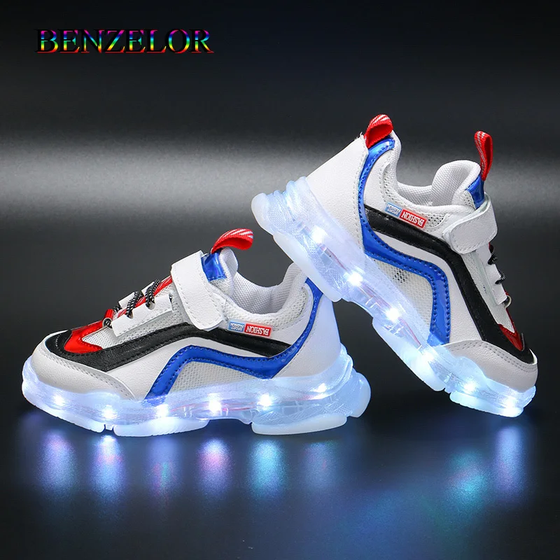 BENZELOR 2021 USB Charge luminous LED Child shoes for girls children boys sneakers kids with lights glowing shining footwear
BENZELOR 2021 USB Charge luminous LED Child shoes for girls children boys sneakers kids with lights glowing shining footwear