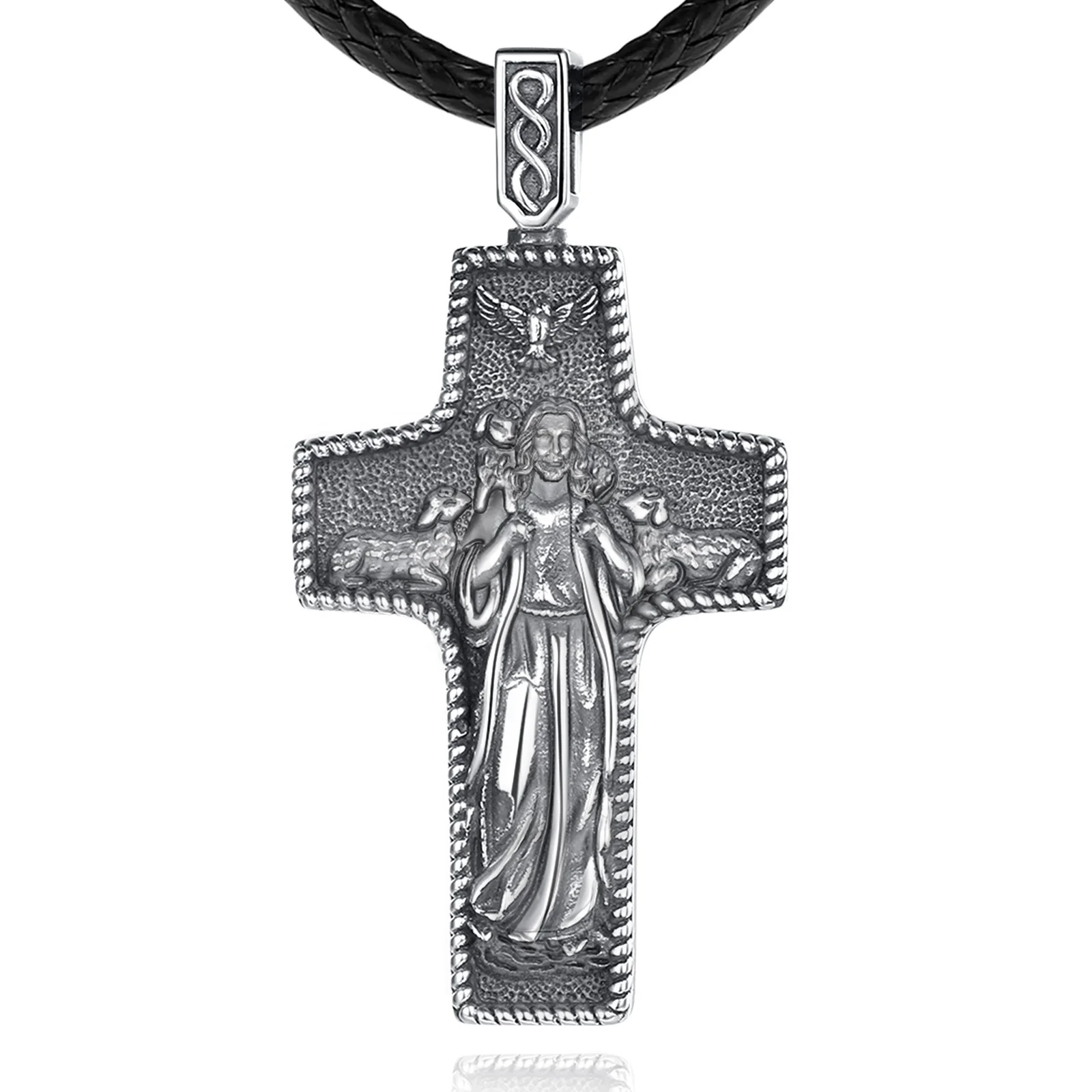 Merryshine 925 Sterling Silver Vintage Embossment Style Christian Jesus Cross Pendant Necklace for Men
Merryshine 925 Sterling Silver Vintage Embossment Style Christian Jesus Cross Pendant Necklace for Men