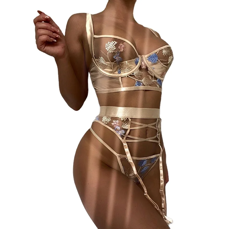 Hot Sale Lace Sexy Lingerie Mesh Women Hollow Out Sexy Three Piece Lingerie Set Garter Mesh Sexy Lady Lingerie, Khaki
Hot Sale Lace Sexy Lingerie Mesh Women Hollow Out Sexy Three Piece Lingerie Set Garter Mesh Sexy Lady Lingerie, Khaki
