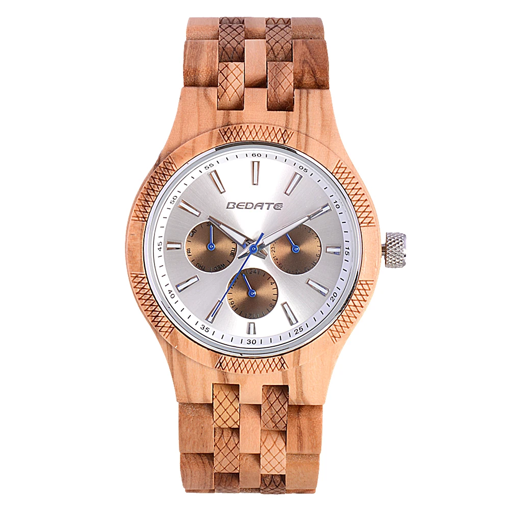 New timepiece chronograph wood men wrist watch olive wood watch with water resistant movement
New timepiece chronograph wood men wrist watch olive wood watch with water resistant movement