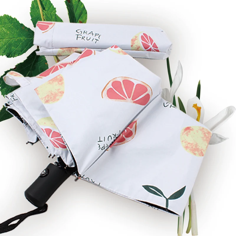 fashion model good quality 3 fold fruit full automatic cheap umbrella, Can be cusmized
fashion model good quality 3 fold fruit full automatic cheap umbrella, Can be cusmized