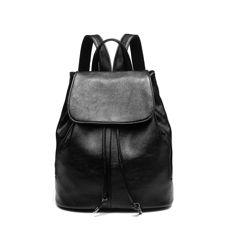 High quality girls college bags luxury backpack fashion women pu Leather drawstring backpacks bags