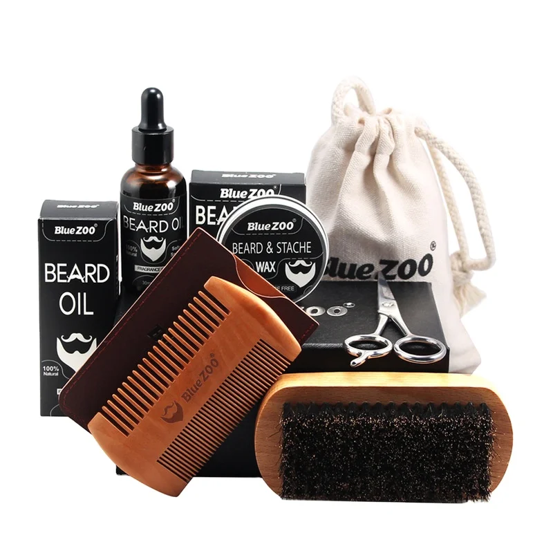 Bluezoo A Set of 7 Beard Oil Beard Wax Double-Sided comb brush cloth bag small scissors
Bluezoo A Set of 7 Beard Oil Beard Wax Double-Sided comb brush cloth bag small scissors