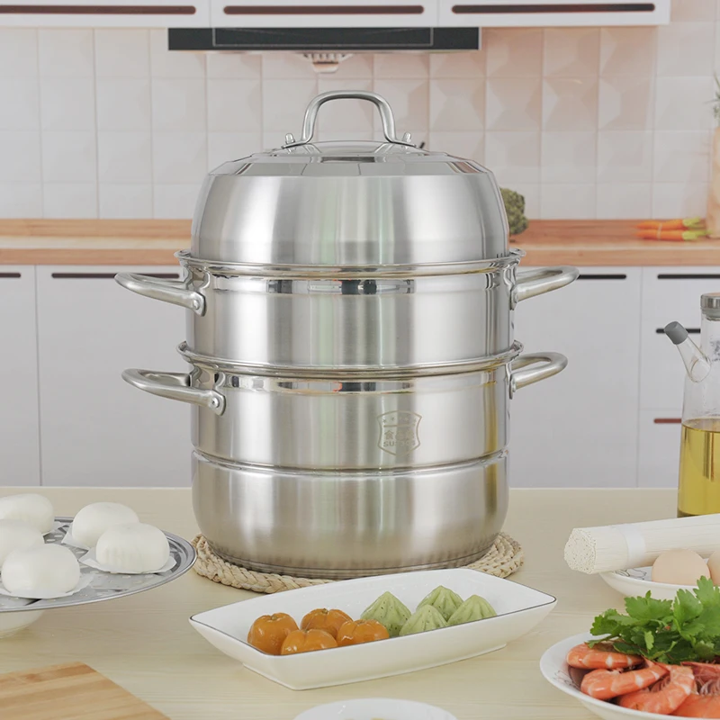 Superior 304 material kitchen stainless steel steamer pot 2-layer food steamer cooking pot steam pot
Superior 304 material kitchen stainless steel steamer pot 2-layer food steamer cooking pot steam pot