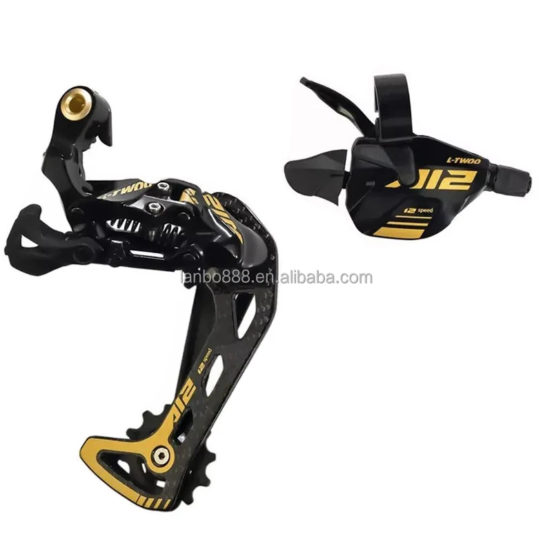 LTWOO AT12 12 Speed Golden Carbon Cage Rear Derailleur+Trigger Right Shifter lever (No gear display) for MTB mountain bike, Black golden 
LTWOO AT12 12 Speed Golden Carbon Cage Rear Derailleur+Trigger Right Shifter lever (No gear display) for MTB mountain bike, Black golden