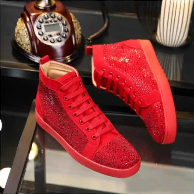 Luxury Red Bottoms Junior Rhinestone Designers Shoes Women Casual Shoes High Top Flat Trainers Sneakers
Luxury Red Bottoms Junior Rhinestone Designers Shoes Women Casual Shoes High Top Flat Trainers Sneakers
