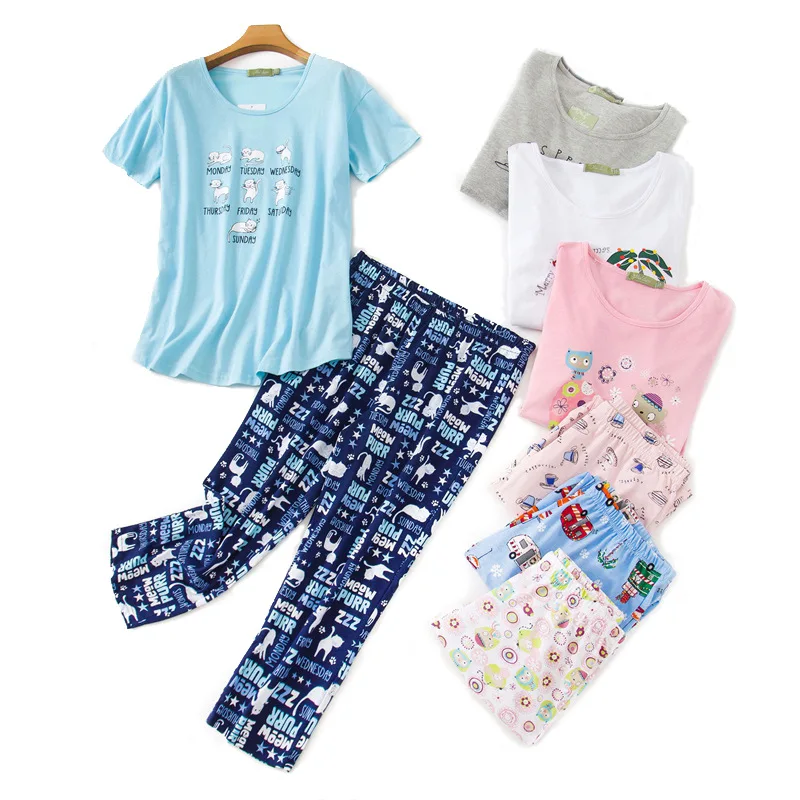 2020 New summer Plus Size Loose cute animal Home Sleepwear two piece pajamas women Pajama Sets Wholesale
2020 New summer Plus Size Loose cute animal Home Sleepwear two piece pajamas women Pajama Sets Wholesale
