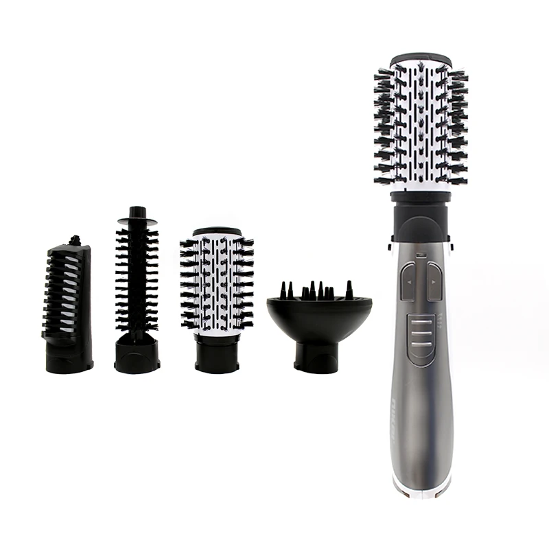 Hot Air hair styling tool with dryer rotating brush 5 in 1 multifunctional Electric Iron, Silver
Hot Air hair styling tool with dryer rotating brush 5 in 1 multifunctional Electric Iron, Silver