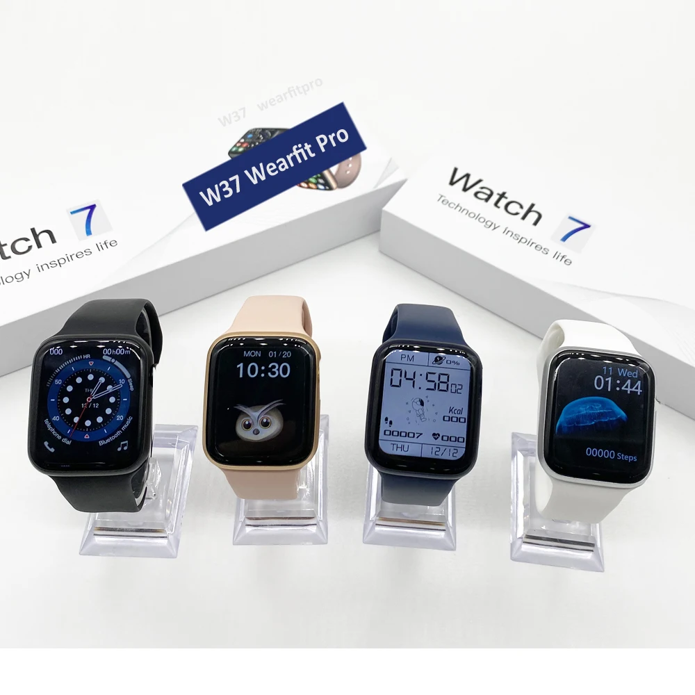2022 Smartwatch W37 Series 7 Heart Rate Monitor Reloj Inteligente Watch 7 Waterproof IP68 BT Phone Smart Watch, Black white brown
2022 Smartwatch W37 Series 7 Heart Rate Monitor Reloj Inteligente Watch 7 Waterproof IP68 BT Phone Smart Watch, Black white brown