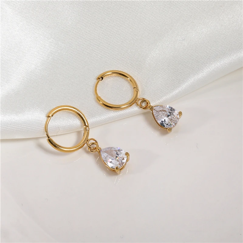 Luxury High Quality Zircon Water Drop Stainless Steel Hoop Earring Non Tarnish & Waterproof Jewelry
Luxury High Quality Zircon Water Drop Stainless Steel Hoop Earring Non Tarnish & Waterproof Jewelry