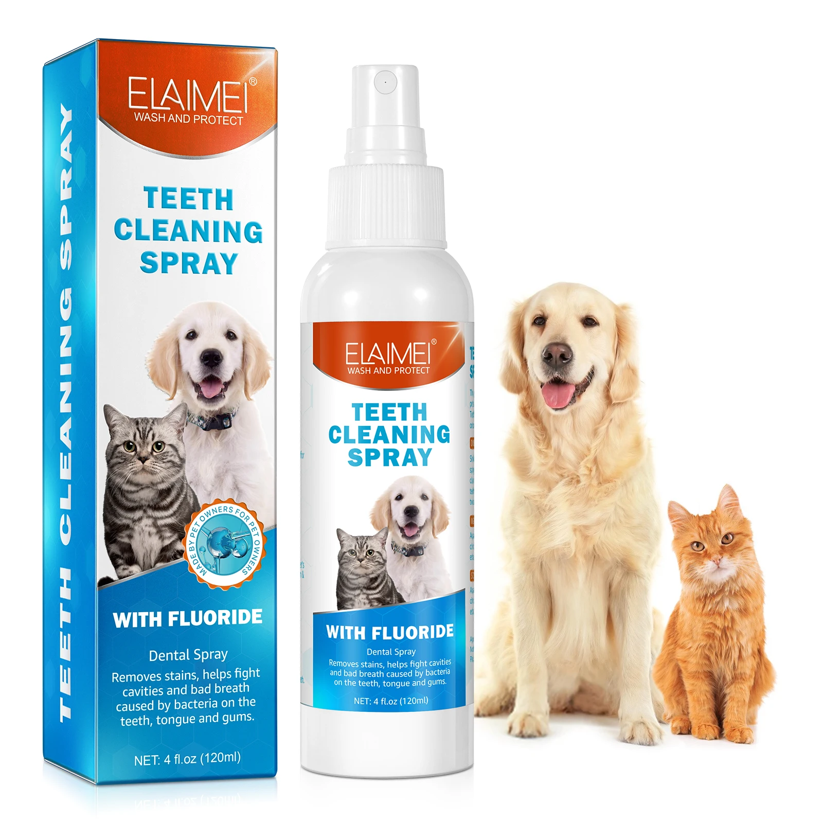 ELAIMEI Dog Oral Spray Removes Tartar Plaque and Freshens Breath Dental Spray for Healthy Teeth Gums
ELAIMEI Dog Oral Spray Removes Tartar Plaque and Freshens Breath Dental Spray for Healthy Teeth Gums