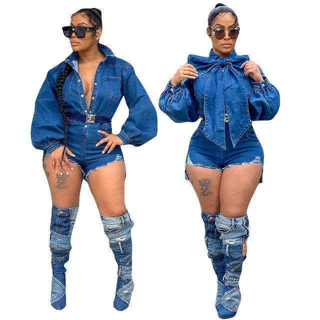 Women Outfits New Style Lantern Sleeve Fashion Casual Sexy Jeans Jumpsuit Lady Bodysuit
Women Outfits New Style Lantern Sleeve Fashion Casual Sexy Jeans Jumpsuit Lady Bodysuit