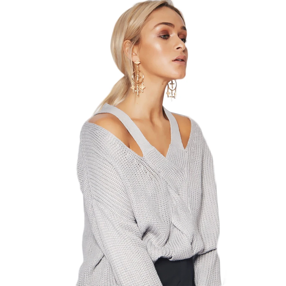 Women pullover New Style V-neck crop knit Long-sleeved top for girls sweater, Customized color
Women pullover New Style V-neck crop knit Long-sleeved top for girls sweater, Customized color