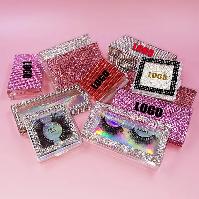 New Rhinestone Eyelash Packaging Boxes Custom Logo Sparkle Bling Eyelash Cases For 20MM 25MM Eyelashes, Colorful
New Rhinestone Eyelash Packaging Boxes Custom Logo Sparkle Bling Eyelash Cases For 20MM 25MM Eyelashes, Colorful