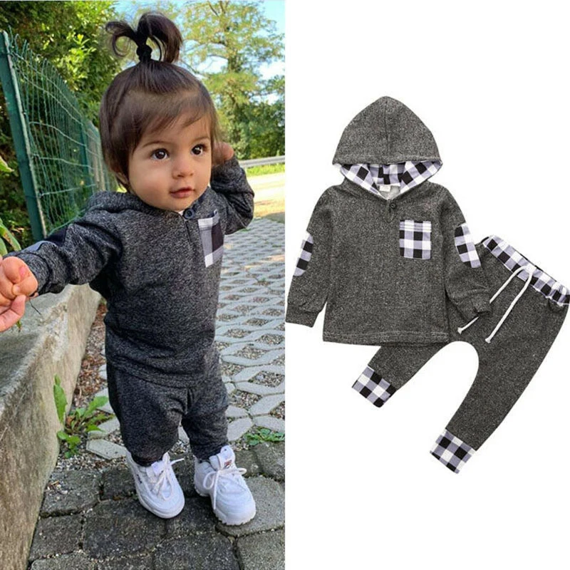 Children's wear Spring and Autumn European and American long sleeve sportswear children's checked sweatshirt set girls' suit, Picture
Children's wear Spring and Autumn European and American long sleeve sportswear children's checked sweatshirt set girls' suit, Picture