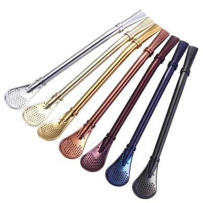 P144 304 stainless steel seven-color straw spoon non-slip creative coffee spoon western reusable spoon straws, Colors
P144 304 stainless steel seven-color straw spoon non-slip creative coffee spoon western reusable spoon straws, Colors