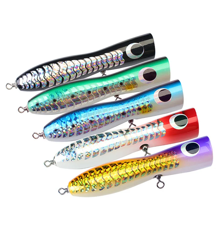 New sea fishing Popper bait 100g/200mm wood bait GT tuna bait boat fishing lure, 5colors
New sea fishing Popper bait 100g/200mm wood bait GT tuna bait boat fishing lure, 5colors
