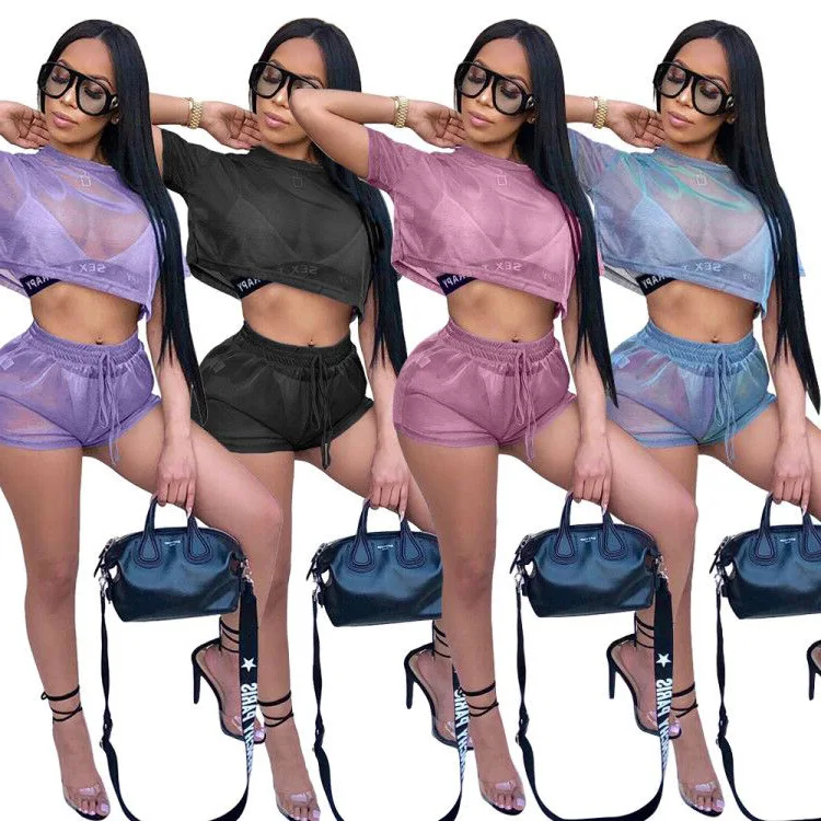 Women Sets 2021 Bright Color Reflective Mesh Casual Two-Piece Suit Plus Four Colors Optional Woman Summer Shorts Set, Picture color
Women Sets 2021 Bright Color Reflective Mesh Casual Two-Piece Suit Plus Four Colors Optional Woman Summer Shorts Set, Picture color