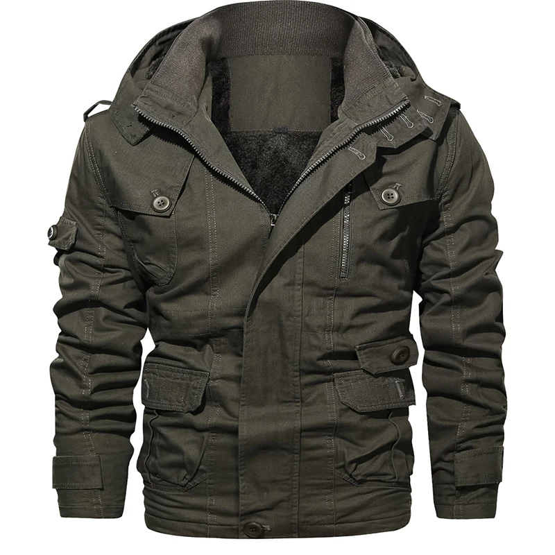 Winter Hooded Coats Fleece Jacket Men's Military Style Tactical Jacket, Khaki, black, army green
Winter Hooded Coats Fleece Jacket Men's Military Style Tactical Jacket, Khaki, black, army green