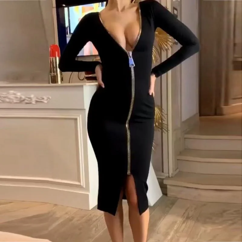 2021 new fashion casual women's back zipper women's evening dress long sleeve dress
2021 new fashion casual women's back zipper women's evening dress long sleeve dress