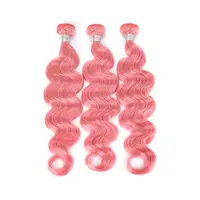 

Bliss Color Hair Bundles Pink Body Wave Bundles 100% Virgin Cuticle Aligned Human Hair Peruvian Hair with Closure and Frontal