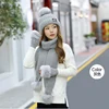 Hat Gloves Scarf Set Woollen Hat Lady Lovely Winter Plus Pile Thick Warm Women's Winter Knitted Hat