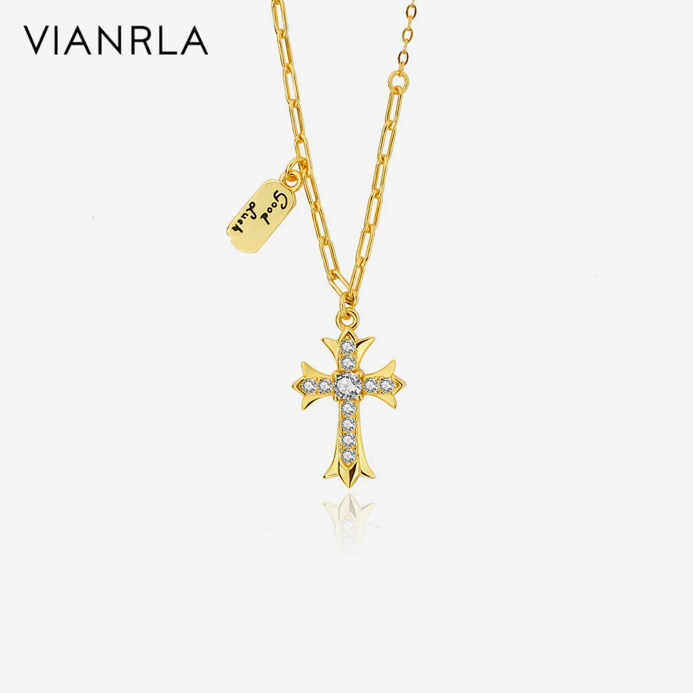 VIANRLA Sterling Silver 925 Chain Cross Pendant Necklace Zirconia Jewelry Necklace 18k Gold Plated Handmade
VIANRLA Sterling Silver 925 Chain Cross Pendant Necklace Zirconia Jewelry Necklace 18k Gold Plated Handmade