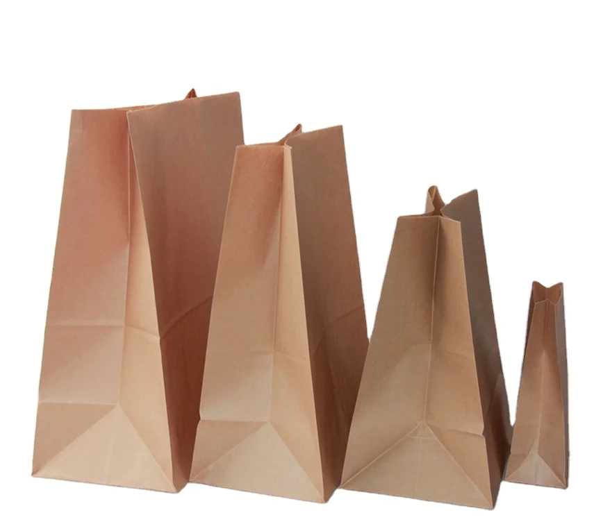 China factory directly supply reusable  kraft paper flat bottom pouch bag for food