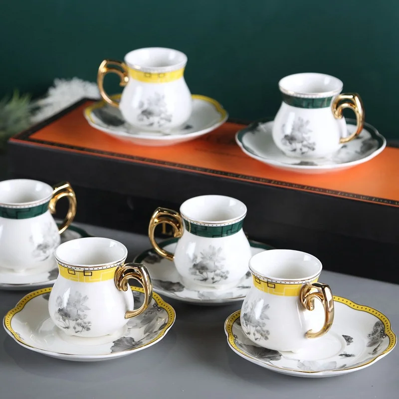 Light Luxury Retro Chinese Style Espresso Ceramic Coffee Cup And Saucer 6-piece Set Gold Mix Small Coffee Tea Cup Luxury, Customized color
Light Luxury Retro Chinese Style Espresso Ceramic Coffee Cup And Saucer 6-piece Set Gold Mix Small Coffee Tea Cup Luxury, Customized color