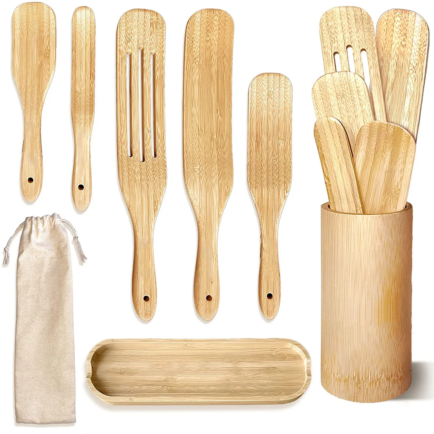 Luxury Perfect gift 7 Piece Eco-Friendly Kitchen Cooking Utensils Tools Bamboo Spurtle Set with Holder and Rest, Natural
Luxury Perfect gift 7 Piece Eco-Friendly Kitchen Cooking Utensils Tools Bamboo Spurtle Set with Holder and Rest, Natural