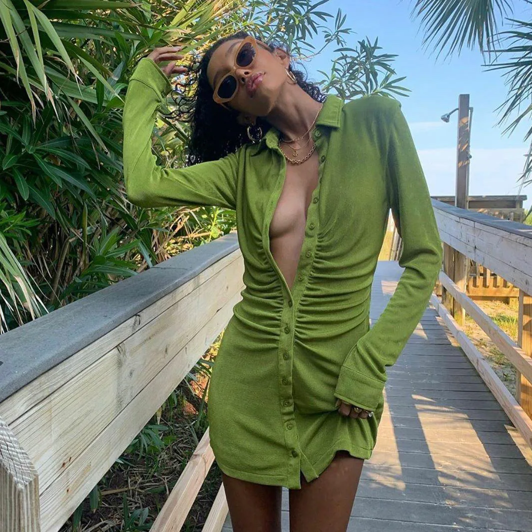 Women's Sexy Shirt Dress Long Sleeve Deep V Neck Ruched Wrap Asymmetric Dress Shirt Women, As picture
Women's Sexy Shirt Dress Long Sleeve Deep V Neck Ruched Wrap Asymmetric Dress Shirt Women, As picture