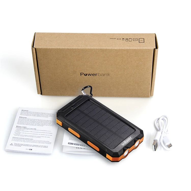 Large Capacity 8000mAh Waterproof Dustproof Solar Power Bank Wireless Mobile Phone Charger, Black orange blue
Large Capacity 8000mAh Waterproof Dustproof Solar Power Bank Wireless Mobile Phone Charger, Black orange blue